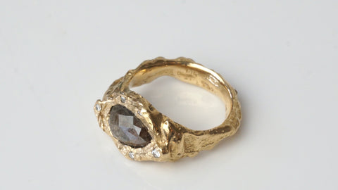 Gold Lava and Diamond Ring