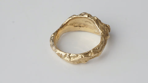 Gold Lava and Diamond Ring