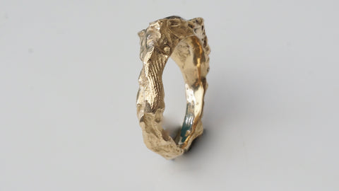 Gold Lava and Diamond Ring
