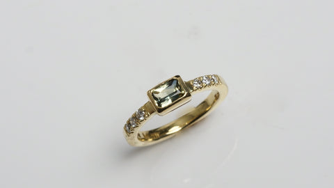 Blue/Green Sapphire Ring