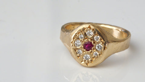 Ruby and Diamond Signet Ring