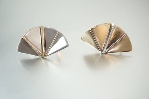 Fan Brass Finger Ring | Silver Fan Ring | Walker Jewelry\