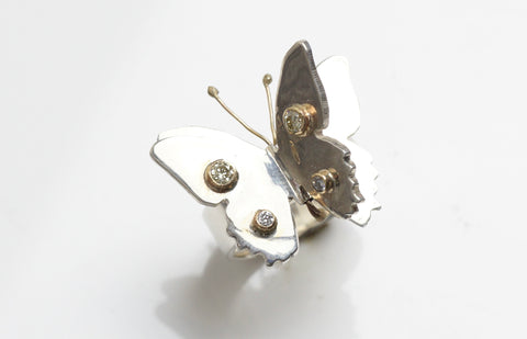 Diamond Butterfly Ring | Silver Butterfly Ring | Walker Jewelry | Walker Jewelry | Handcrafted Jewelry Nashville | Nashville Handmade Jewelry | Nashville designer 