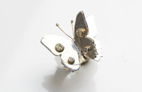 Diamond Butterfly Ring | Silver Butterfly Ring | Walker Jewelry | Walker Jewelry | Handcrafted Jewelry Nashville | Nashville Handmade Jewelry | Nashville designer