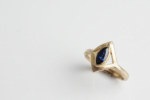 Evil Eye Sapphire Gold Ring