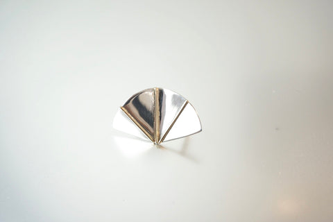 Gold Fan Ring | Fan Shaped Silver Ring | Walker Jewelry