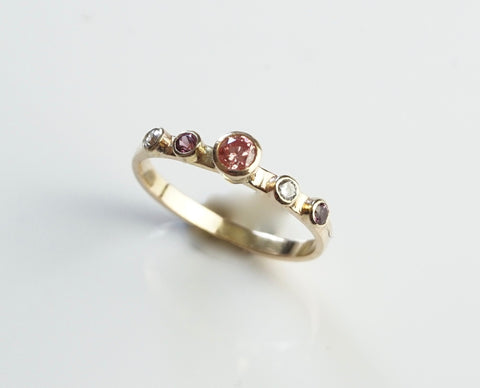 Pink Diamond Ring |stackable Diamond Rings | Walker Jewelry