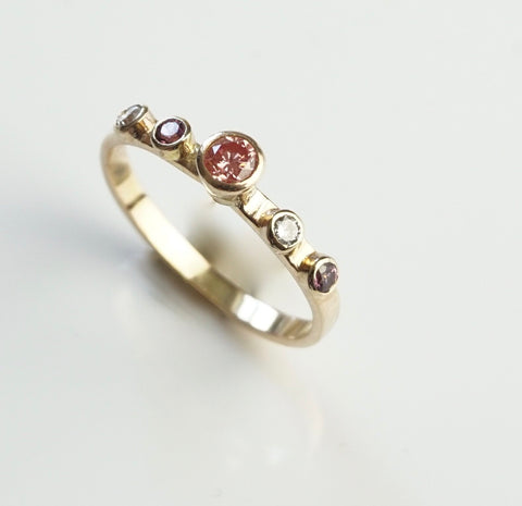 Pink Diamond Ring |stackable Diamond Rings | Walker Jewelry