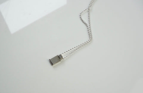 Silver Tag Necklace | Solid Silver Necklace | Walker Jewelry