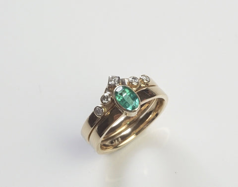 Emerald Gold Ring | Oval Cut Diamond Ring | Walker Jewelry |Walker Jewelry | Handcrafted Jewelry Nashville | Nashville Handmade Jewelry | Nashville designer