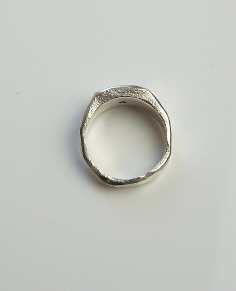 Montana Sapphire Ring | Hammered Signet Ring | Walker Jewelry
