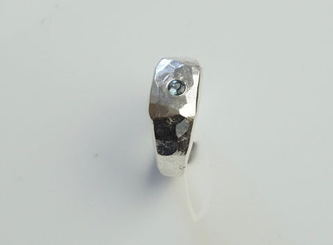 Montana Sapphire Ring | Hammered Signet Ring | Walker Jewelry