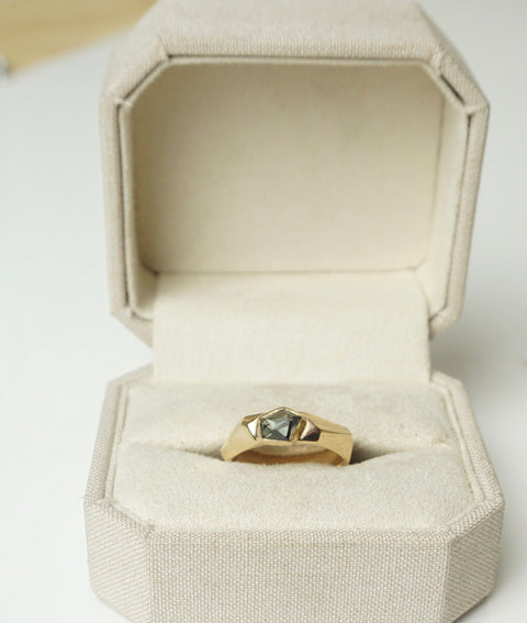 Sapphire Gold Ring | Modern Sapphire Ring | Walker Jewelry