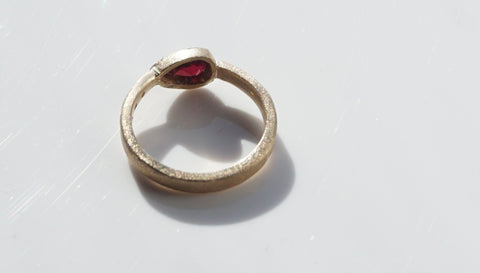 Organic Garnet Engagement Rings | Diamond Gold Ring | Walker Jewelry