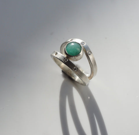 Diamond Cocktail Rings | Emerald Silver Ring | Walker Jewelry Walker Jewelry Handmade Jewelry Nashville | Silver | Walker Jewelry