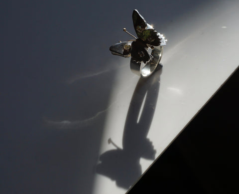 Diamond Butterfly Ring | Silver Butterfly Ring | Walker Jewelry