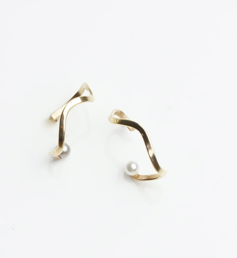 Pearl Gold Earrings | Nashville jewelry designer | Nashville handmade | Sustainable jewelry