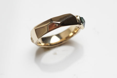 Sapphire Gold Ring | Modern Sapphire Ring | Walker Jewelry