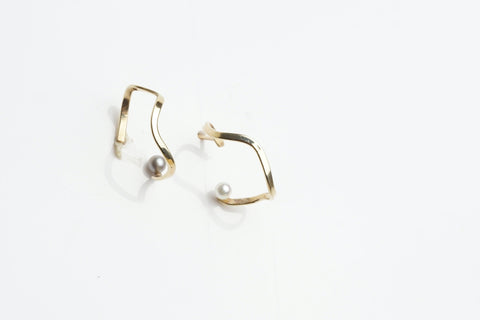 Pearl Gold Earrings | Nashville jewelry designer | Nashville handmade | Sustainable jewelry