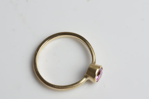 Pink Moissanite Gold Ring