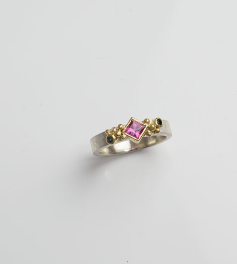 Pink Sapphire Bubble Ring