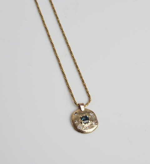 Blue Sunrise Gold and Sapphire Necklace