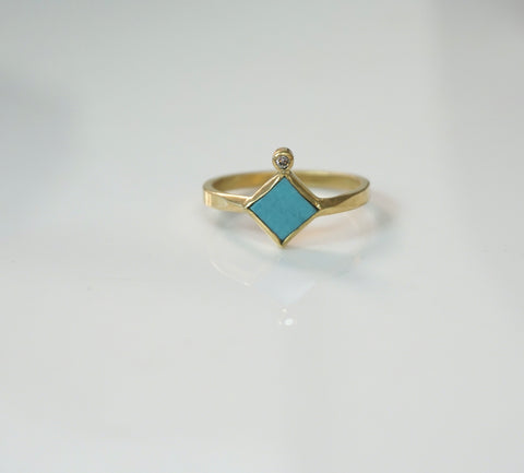 Nashville Ring Turquoise and Gold Ring