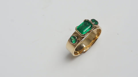 Triple Emerald 14kt Gold Ring