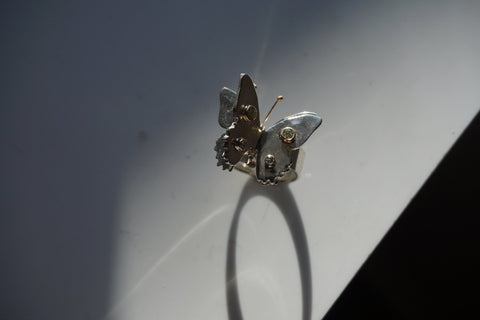 Diamond Butterfly Ring | Silver Butterfly Ring | Walker Jewelry