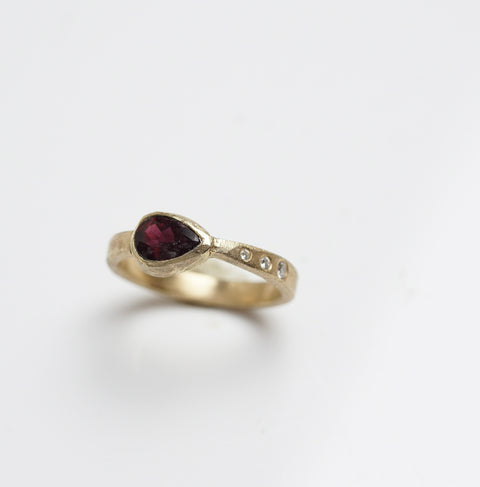 Anthill Garnet Engagement Rings | Diamond Gold Ring | Walker Jewelry