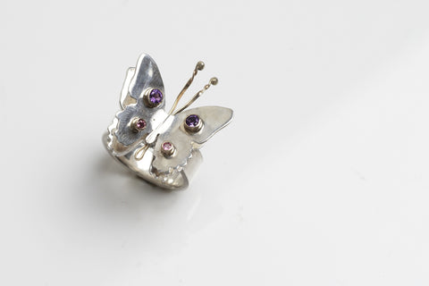 Pink and purple Butterfly Gem Ring |Walker Jewelry