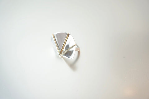 Gold Fan Ring | Fan Shaped Silver Ring | Walker Jewelry