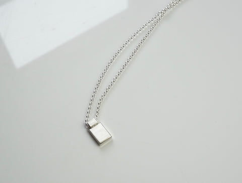 Silver Tag Necklace | Solid Silver Necklace | Walker Jewelry