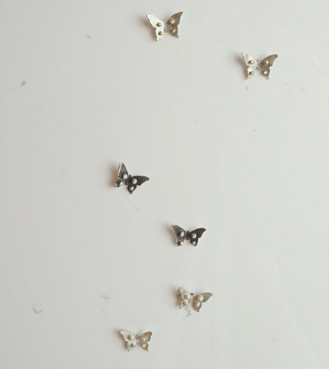 Silver and 18kt gold Monarch Butterfly Earrings