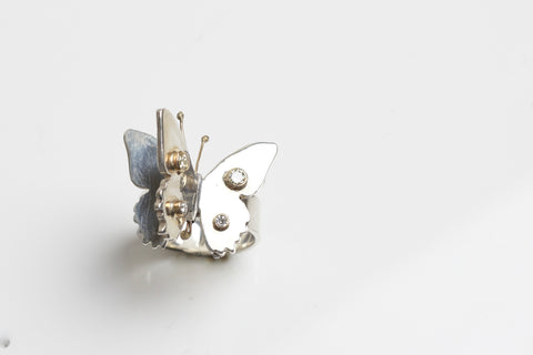 Diamond Butterfly Ring | Silver Butterfly Ring | Walker Jewelry