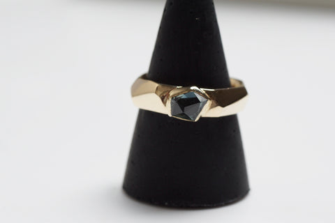 Sapphire Gold Ring | Modern Sapphire Ring | Walker Jewelry | Walker Jewelry | Handcrafted Jewelry Nashville | Nashville Handmade Jewelry | Nashville designer 