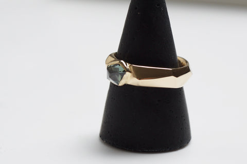 Sapphire Gold Ring | Modern Sapphire Ring | Walker Jewelry | Walker Jewelry | Handcrafted Jewelry Nashville | Nashville Handmade Jewelry | Nashville designer 