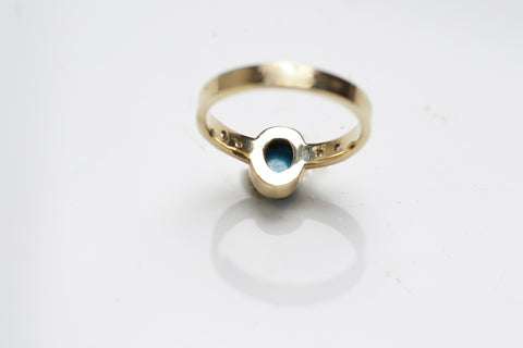 Turquoise and Diamond Gold Ring